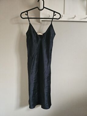 Vintage Alannah Hill 100% Silk Mini Slip Dress Black Size S Spaghetti Strap 90s